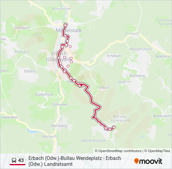 43 Bus Line Map