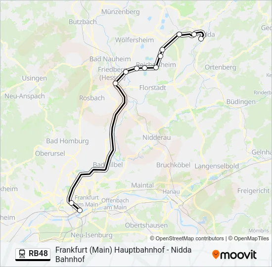 Bahnlinie RB48 Karte