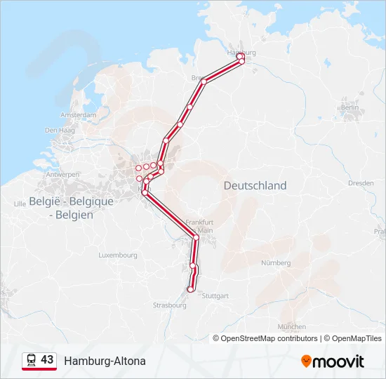 43 Train Line Map