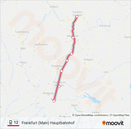12 Train Line Map