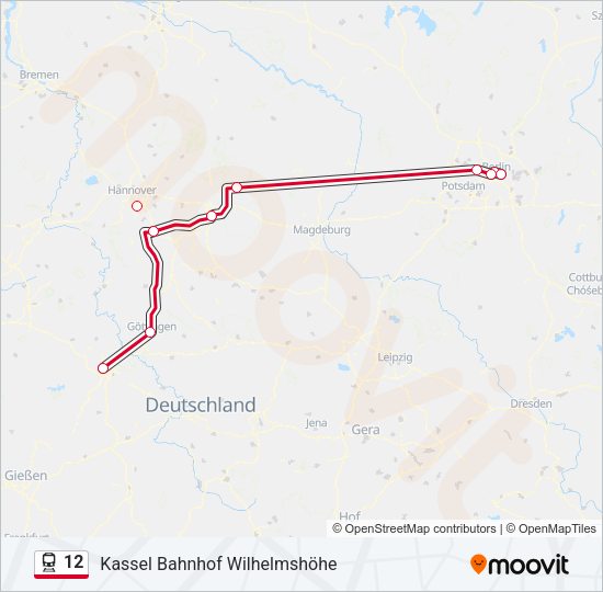 Поезд 12: карта маршрута