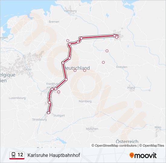 Поезд 12: карта маршрута