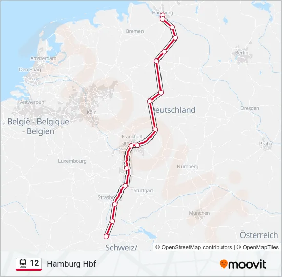 12 Train Line Map