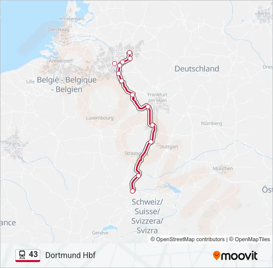 43 Train Line Map