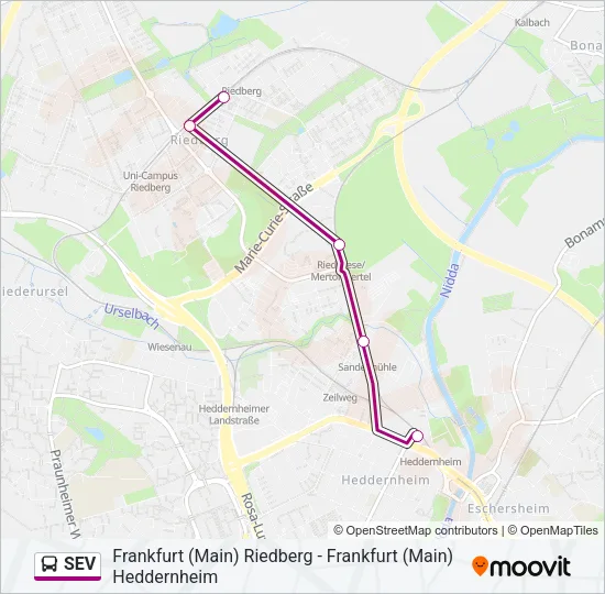 SEV Bus Line Map