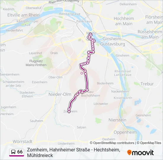 66 Bus Line Map