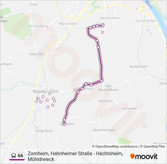 66 Bus Line Map