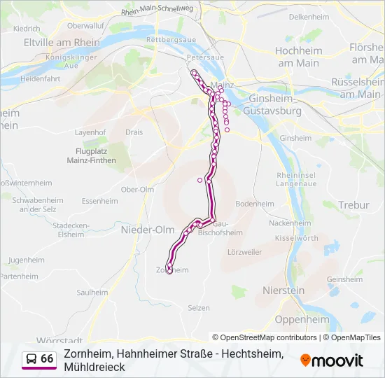 66 Bus Line Map