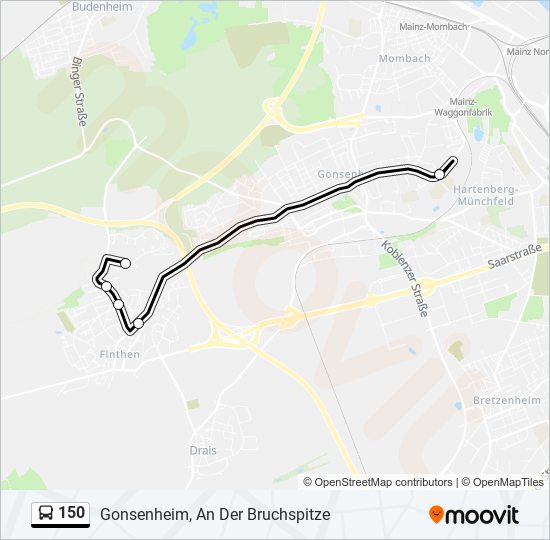 150 Route: Schedules, Stops & Maps - Gonsenheim, An Der Bruchspitze ...