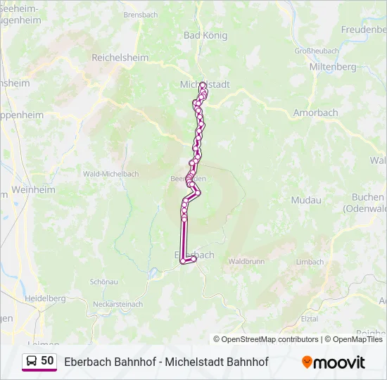 50 Bus Line Map