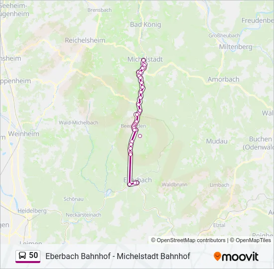 50 Bus Line Map