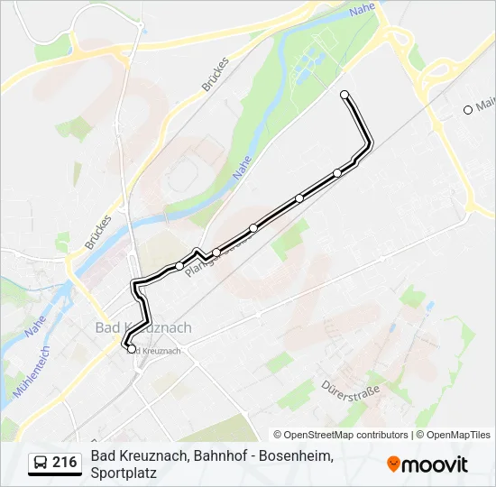 216 Bus Line Map
