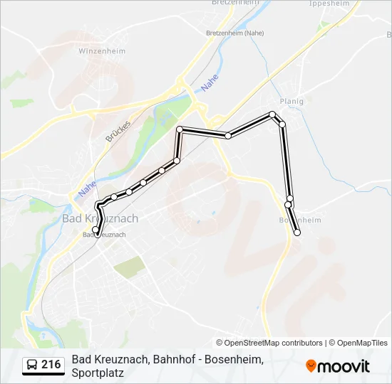 216 Bus Line Map