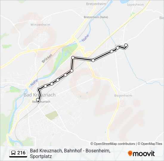 216 Bus Line Map