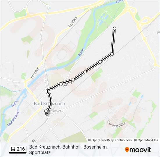 216 Bus Line Map