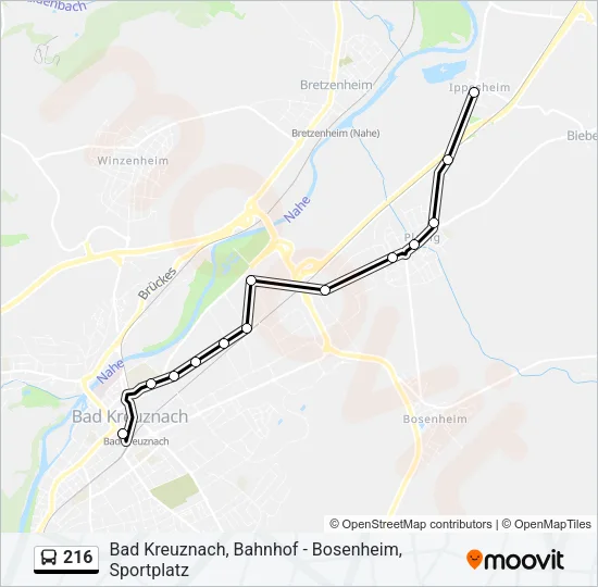 216 Bus Line Map