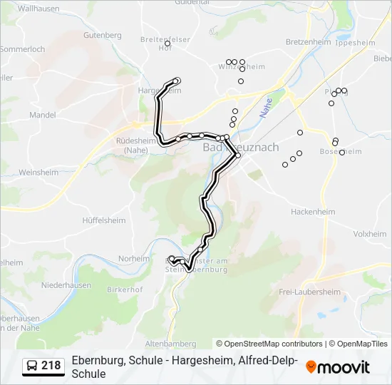 218 Bus Line Map