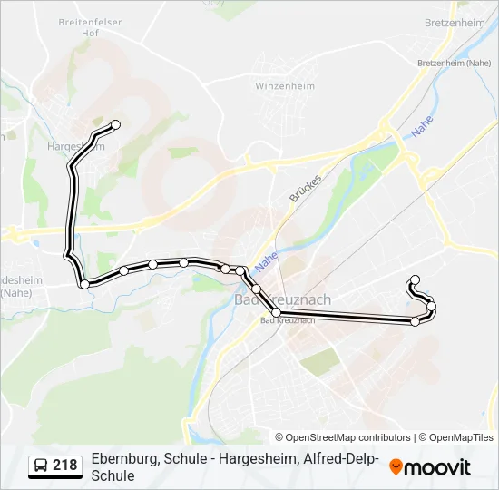 218 Bus Line Map