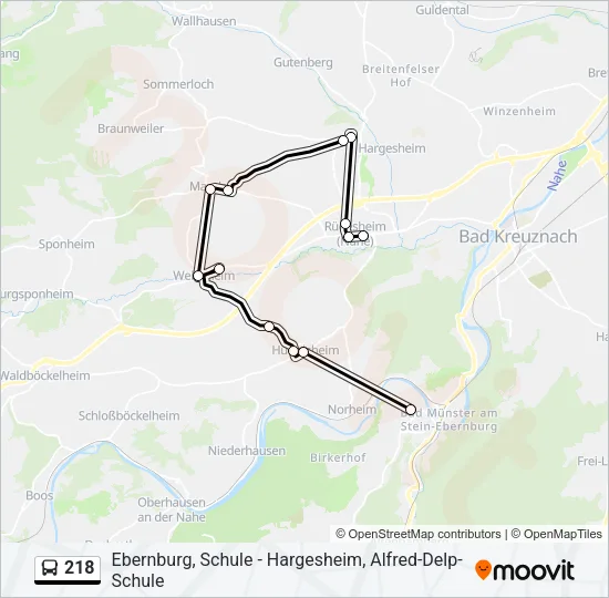 218 Bus Line Map