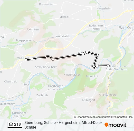 218 Bus Line Map