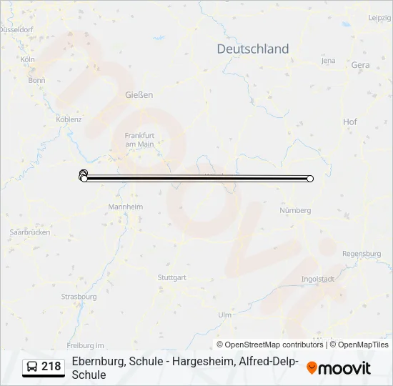218 Bus Line Map
