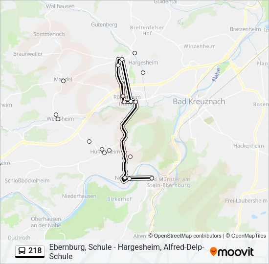 218 Bus Line Map