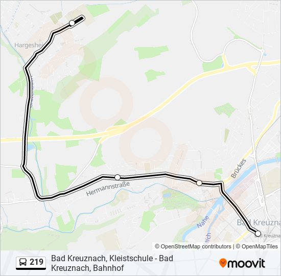 Автобус 219: карта маршрута