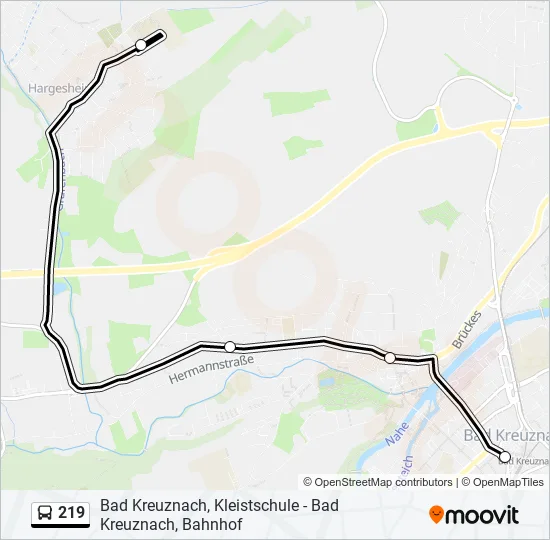 219 Bus Line Map