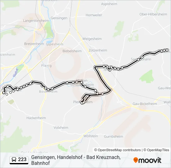 223 Bus Line Map