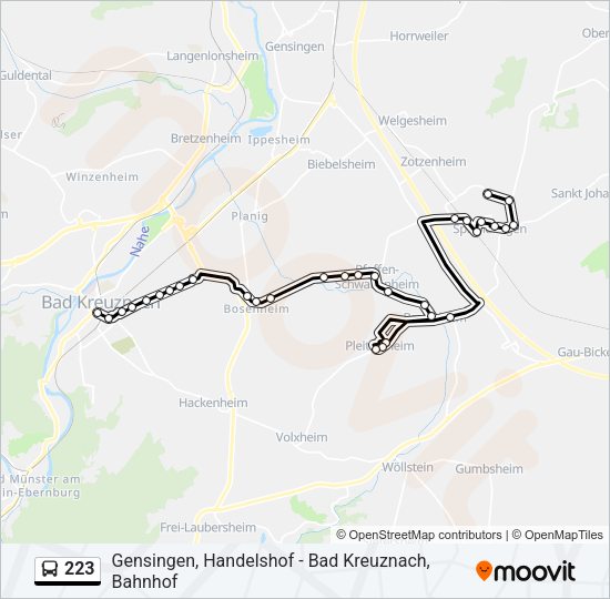 223 Bus Line Map