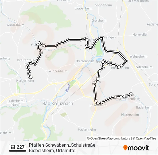 Автобус 227: карта маршрута