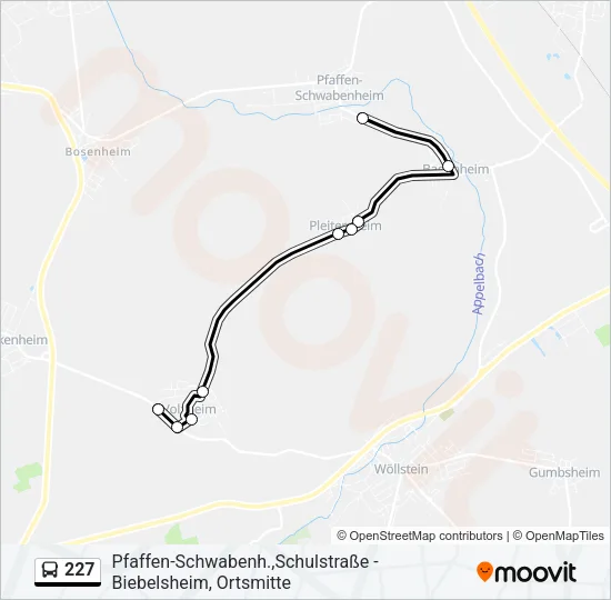 227 Bus Line Map