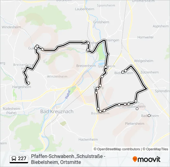 227 Bus Line Map