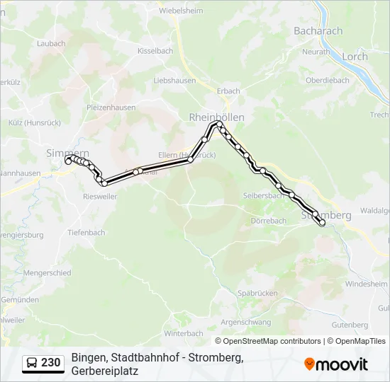 230 Bus Line Map
