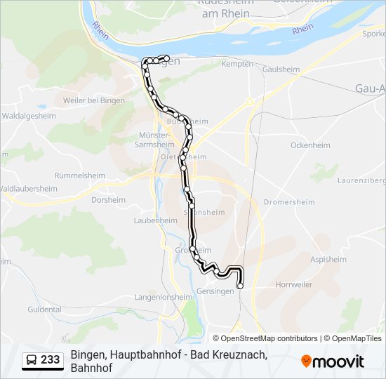 233 Bus Line Map