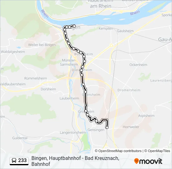 233 Bus Line Map