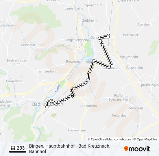 233 Bus Line Map
