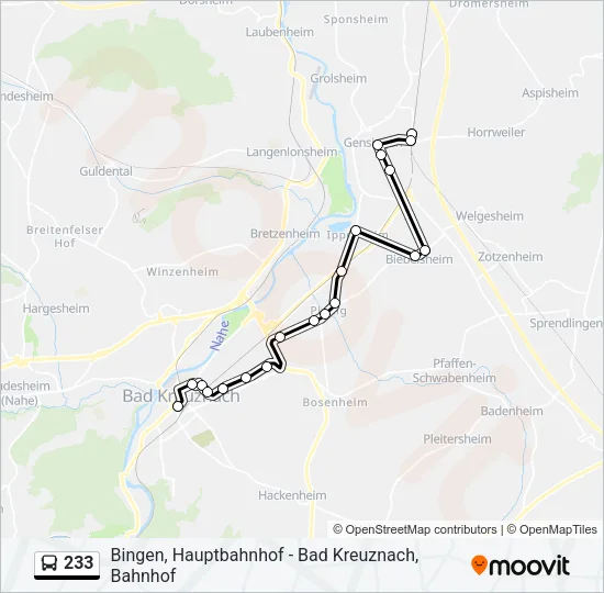 233 Bus Line Map