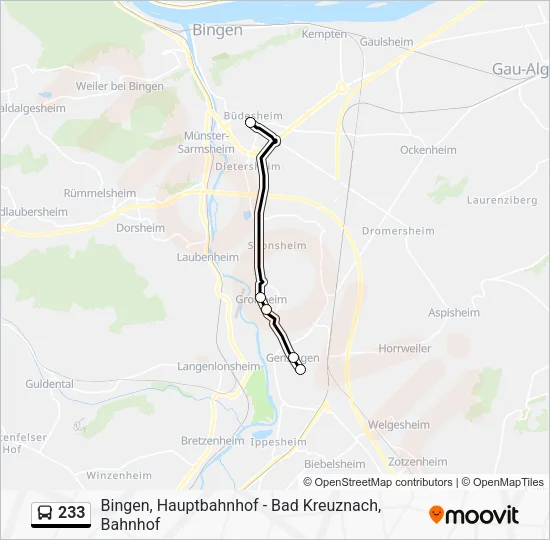 233 Bus Line Map