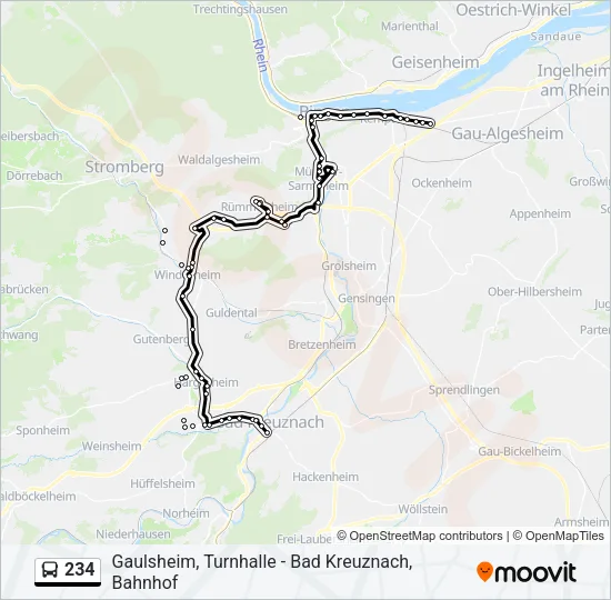 234 Bus Line Map