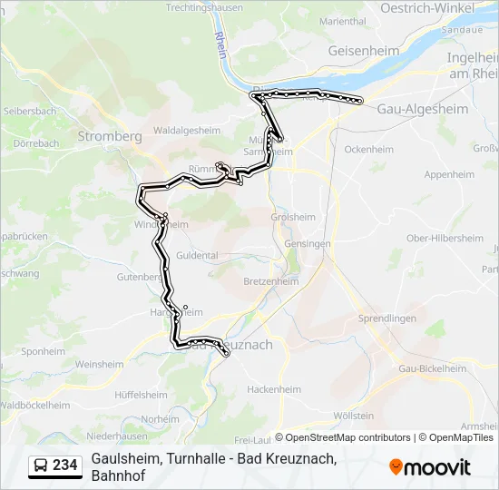 234 Bus Line Map
