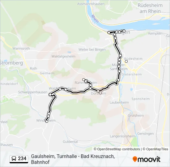 234 Bus Line Map