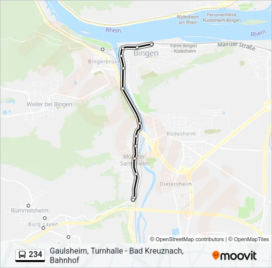 234 Bus Line Map