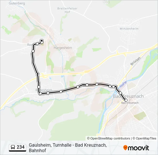 234 Bus Line Map