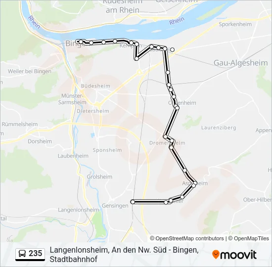 235 Bus Line Map