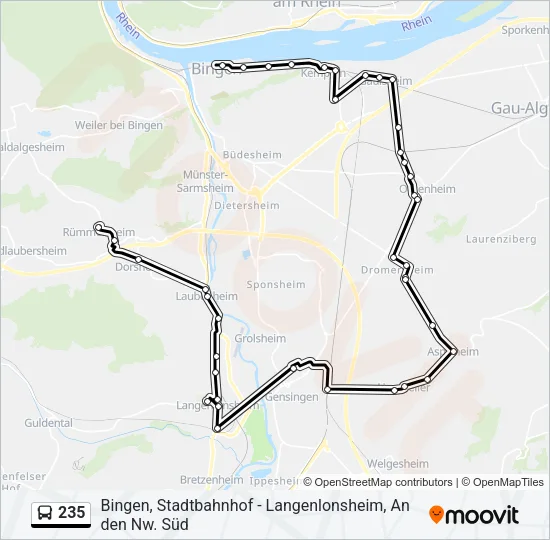 235 Bus Line Map