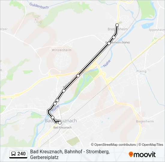 240 Bus Line Map