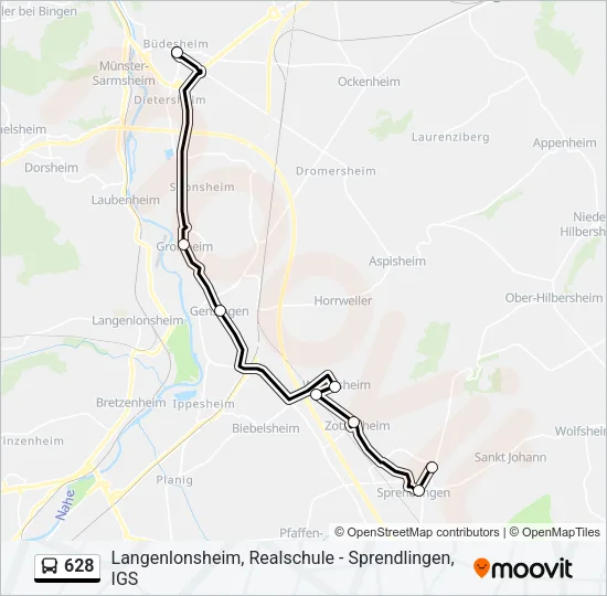 628 Bus Line Map