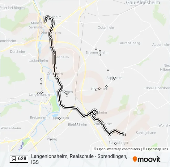 628 Bus Line Map