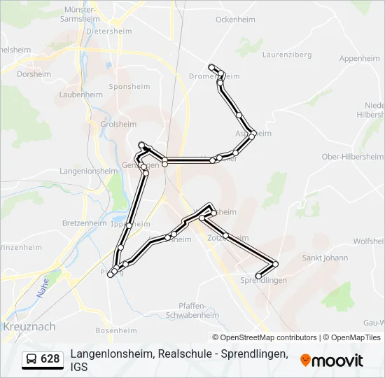 628 Bus Line Map